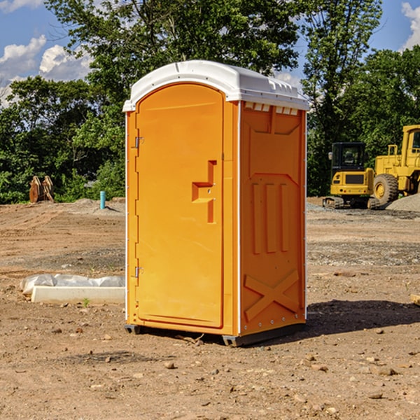 how often are the porta potties cleaned and serviced during a rental period in Hennessey